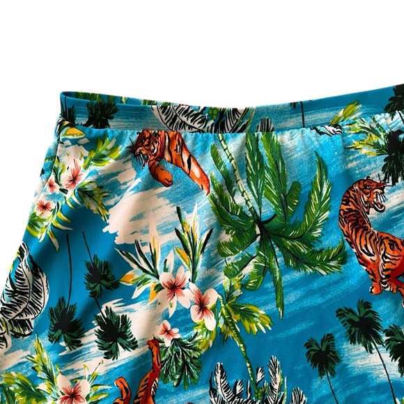 torrid Aqua Tropical Print withTigers Skater Style Swim Skirt 5X NEW - Picture 3 of 6
